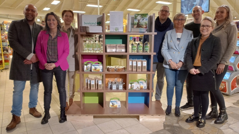 Bosland producten display - ondernemers